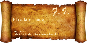 Finster Imre névjegykártya